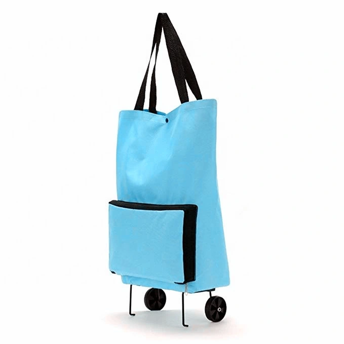 Wholesale Foldable Nylon Shopping Trolley Cart Bag with Wheel